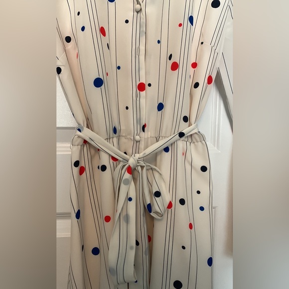 Tommy Hilfiger Zooey Deschanels dress off white with polka dots size 4 - Picture 2 of 8